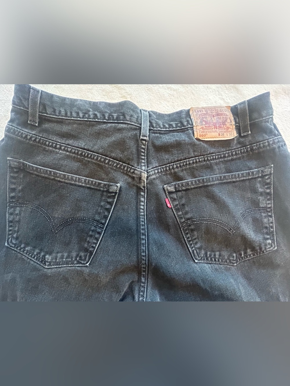 Y2K Levi’s 560 Black Wash Loose Tapered Jeans Vintage Streetwear Grunge